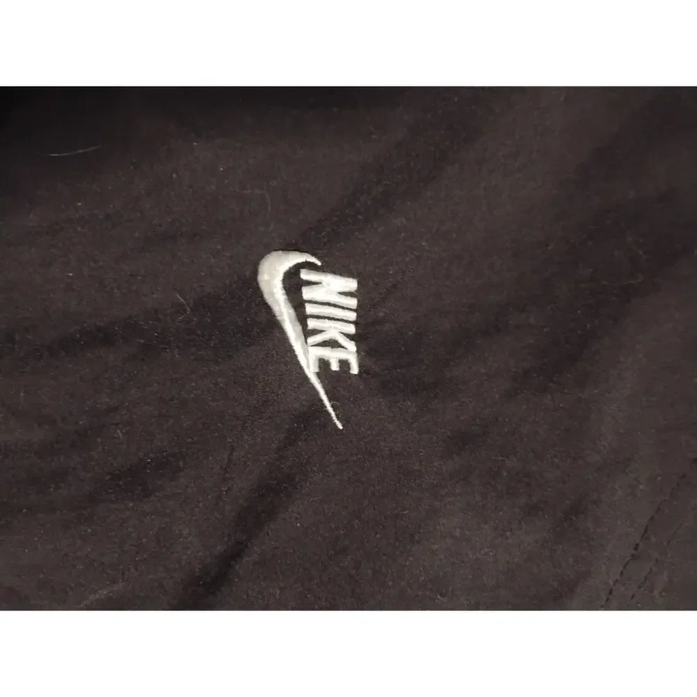 Nike Windbreaker L Hooded Lined Black Swoosh Jacket  Y2K Mens